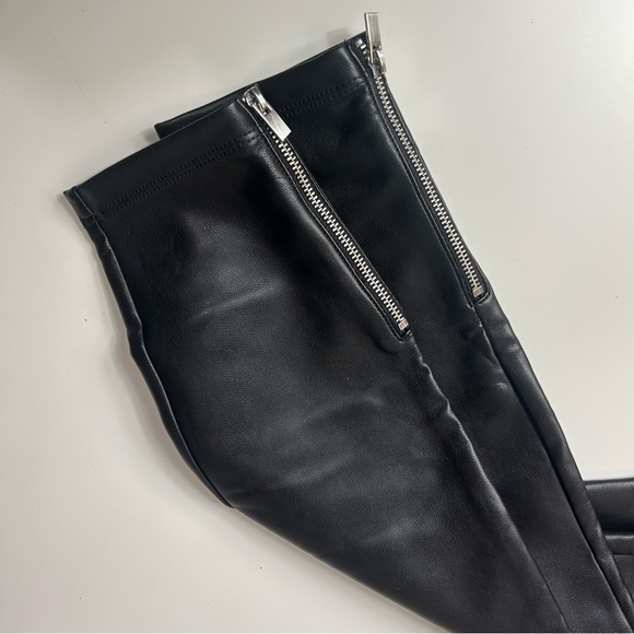 Abercrombie & Fitch Faux Leather Legging XS Black Skinny Zip Ankle High Waist - Picture 5 of 6